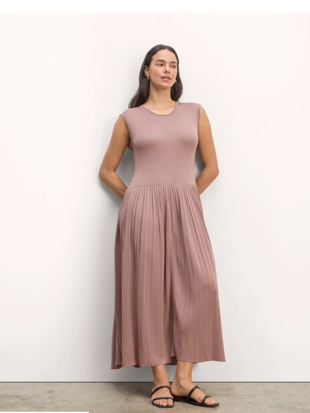 Everlane The Knit Pleated Maxi Dress